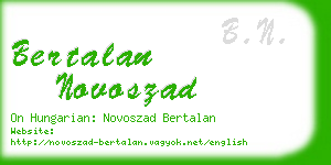 bertalan novoszad business card